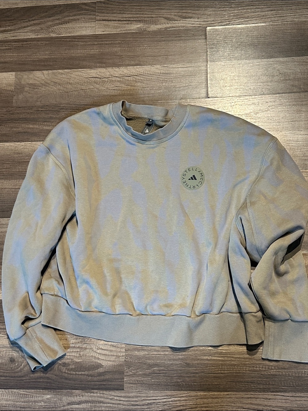 Stella McCartney Beige Taupe Tie-Dye Cropped Sweatshirt